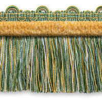 Scalamandre Safari Fringe With Chenille Seafoam/Gold Trim PL44230424