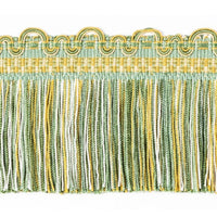 Scalamandre Safari Cut Fringe Seafoam/Gold Trim PL44430424