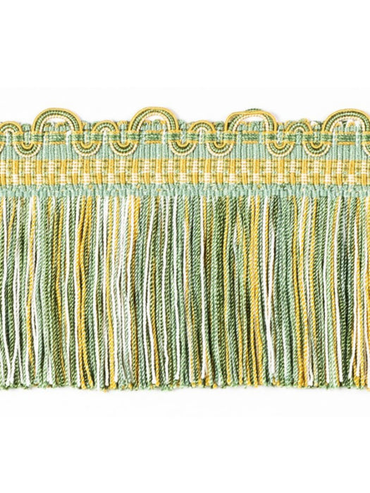 Scalamandre Safari Cut Fringe Seafoam/Gold Trim PL44430424