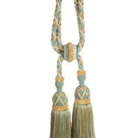 Scalamandre Safari Cut Fringe Tieback A Seafoam/Gold Trim PL44770424