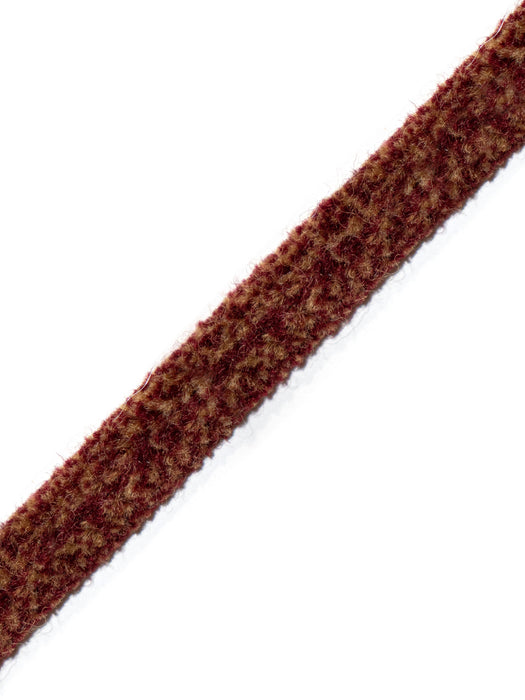 Scalamandre Safari Tweeded Chenille B Garnet/Ecru Trim Sample PL44500432