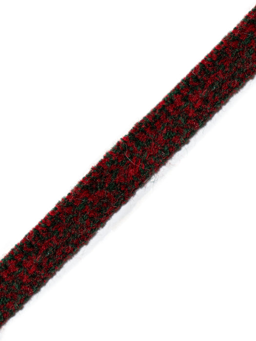 Scalamandre Safari Tweeded Chenille B Red/Hunter Trim Sample PL44500441