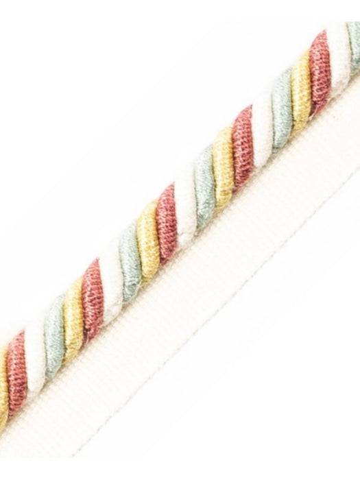 Scalamandre Milady Cord With Tape C Pastels/Cream Trim Sample PL50640501