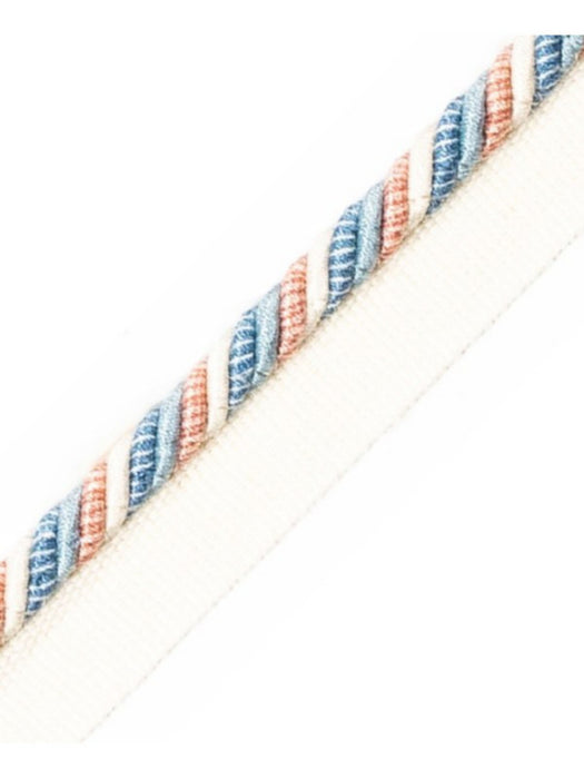 Scalamandre Milady Cord With Tape A Summer Sky/Cream Trim Sample PL50660503
