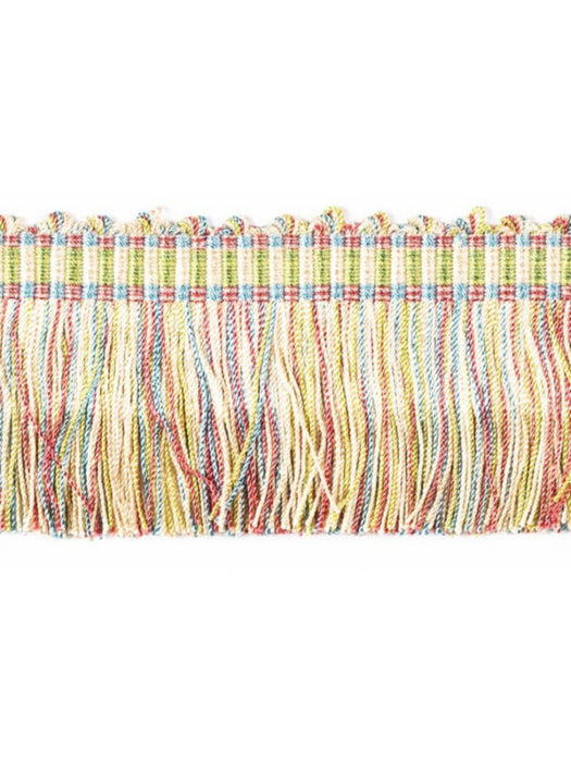 Scalamandre Milady Cut Fringe Spectrum/Cream Trim Sample PL50430504