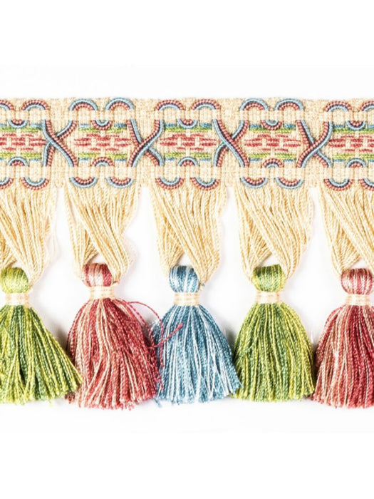 Scalamandre Milady Tassel Fringe Spectrum/Cream Trim Sample PL50440504