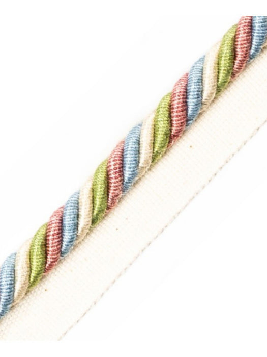 Scalamandre Milady Cord With Tape C Spectrum/Cream Trim Sample PL50640504