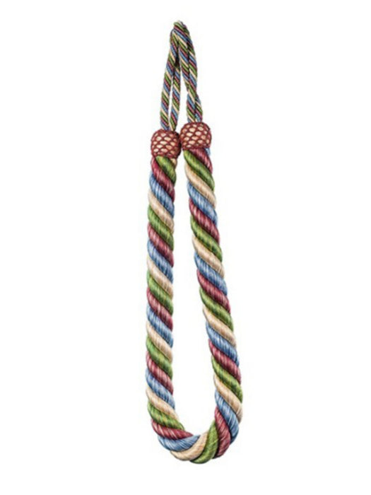 Scalamandre Milady Rope Tieback Spectrum/Cream Trim Sample PL50730504