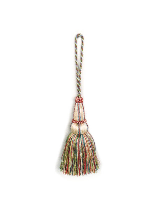 Scalamandre Milady Cut Fringe Key Tassel B Spectrum/Cream Trim Sample PL50960504