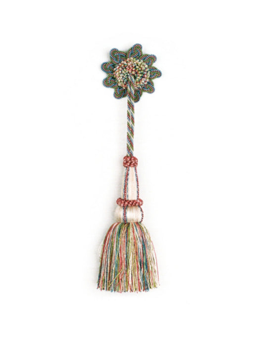 Scalamandre Milady Cut Fringe Key Tassel A Spectrum/Cream Trim Sample PL50980504