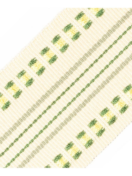 Scalamandre Milady Flat Tape Meadow/Beige Trim Sample PL50460505