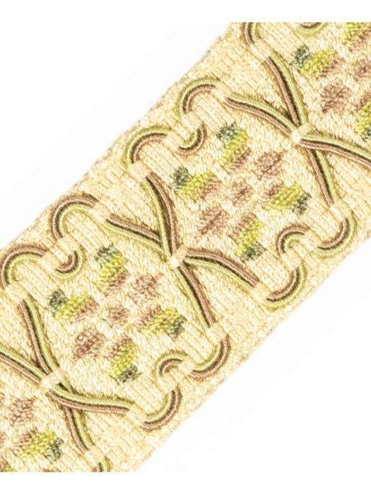 Scalamandre Milady Tape Jade/Cream Trim Sample PL50410509