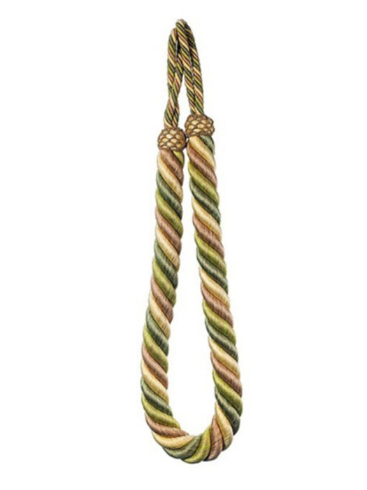 Scalamandre Milady Rope Tieback Jade/Cream Trim Sample PL50730509