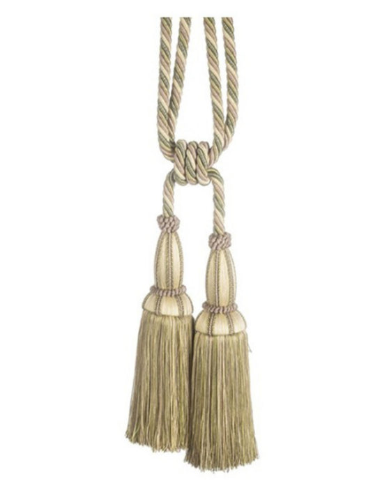 Scalamandre Milady Cut Fringe Tieback Jade/Cream Trim PL50770509