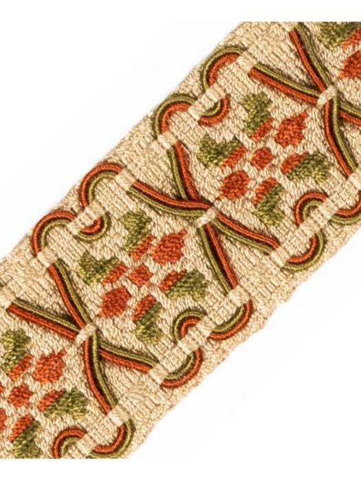 Scalamandre Milady Tape Terracotta/Moss Trim PL50410512