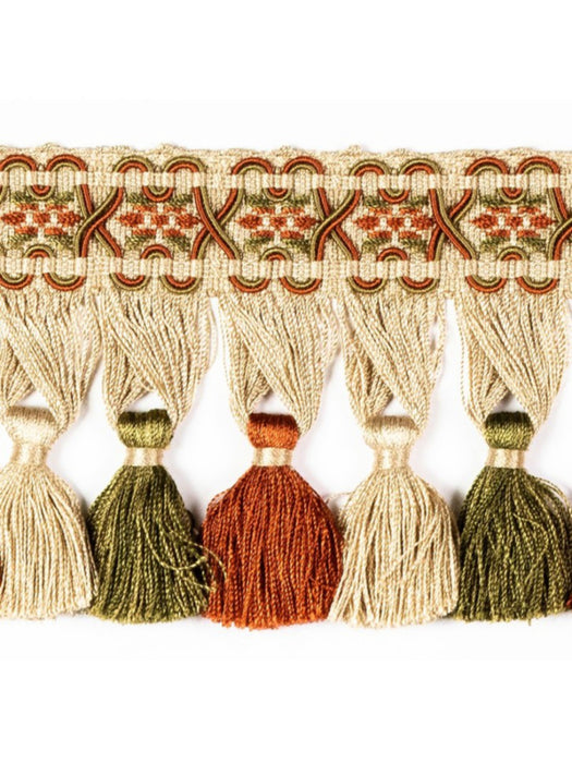 Scalamandre Milady Tassel Fringe Terracotta/Moss Trim PL50440512