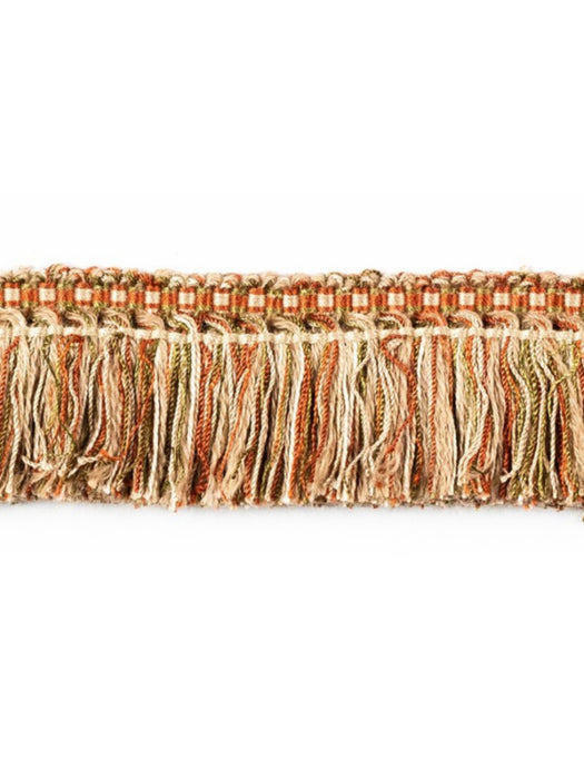 Scalamandre Milady Brush Fringe Terracotta/Moss Trim Sample PL50480512