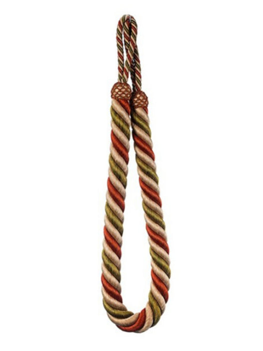 Scalamandre Milady Rope Tieback Terracotta/Moss Trim Sample PL50730512