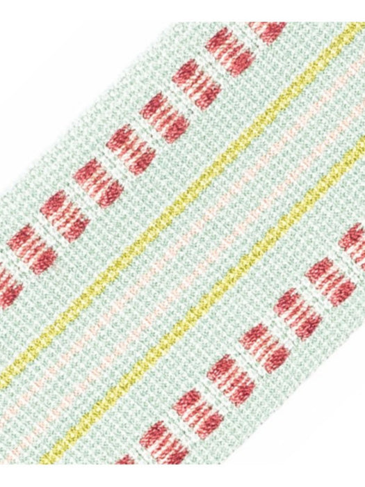 Scalamandre Milady Flat Tape Seafoam/Rose/Chartreuse Trim Sample PL50460519