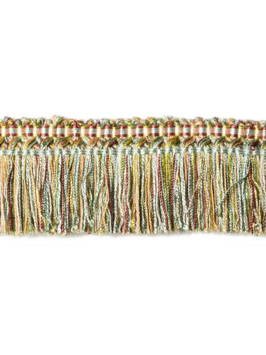Scalamandre Milady Brush Fringe Seafoam/Rose/Chartreuse Trim PL50480519