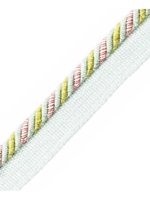 Scalamandre Milady Cord With Tape A Seafoam/Rose/Chartreuse Trim Sample PL50660519