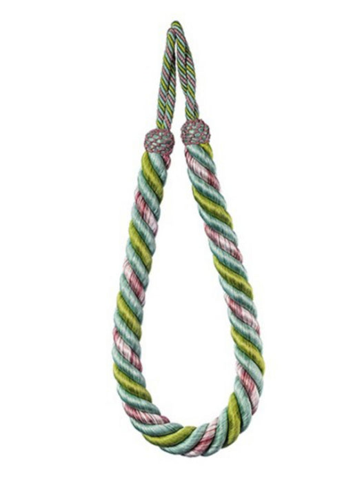 Scalamandre Milady Rope Tieback Seafoam/Rose/Chartreuse Trim Sample PL50730519
