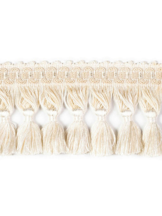 Scalamandre Ambiance Tassle Fringe Ecru Trim Sample PL60440651