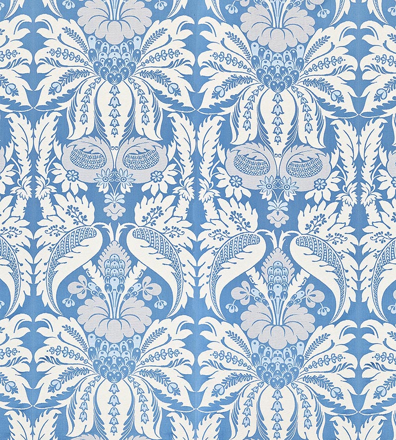 Old World Weavers Estate Damask Blue Jay Fabric PQ18650002