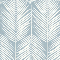 Seabrook Designs Palm Silhouette Prepasted Light Blue Wallpaper PR11402