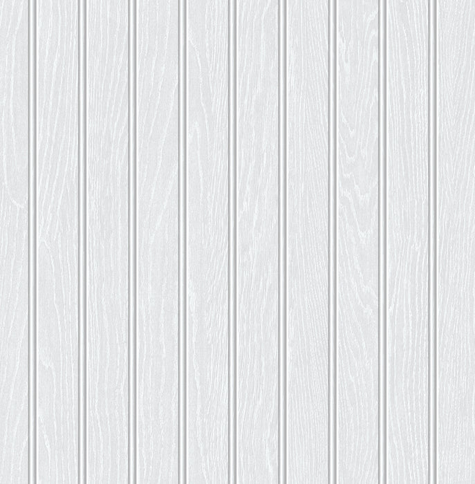 Seabrook Designs Faux Beadboard Prepasted Pearl Grey Wallpaper PR11800