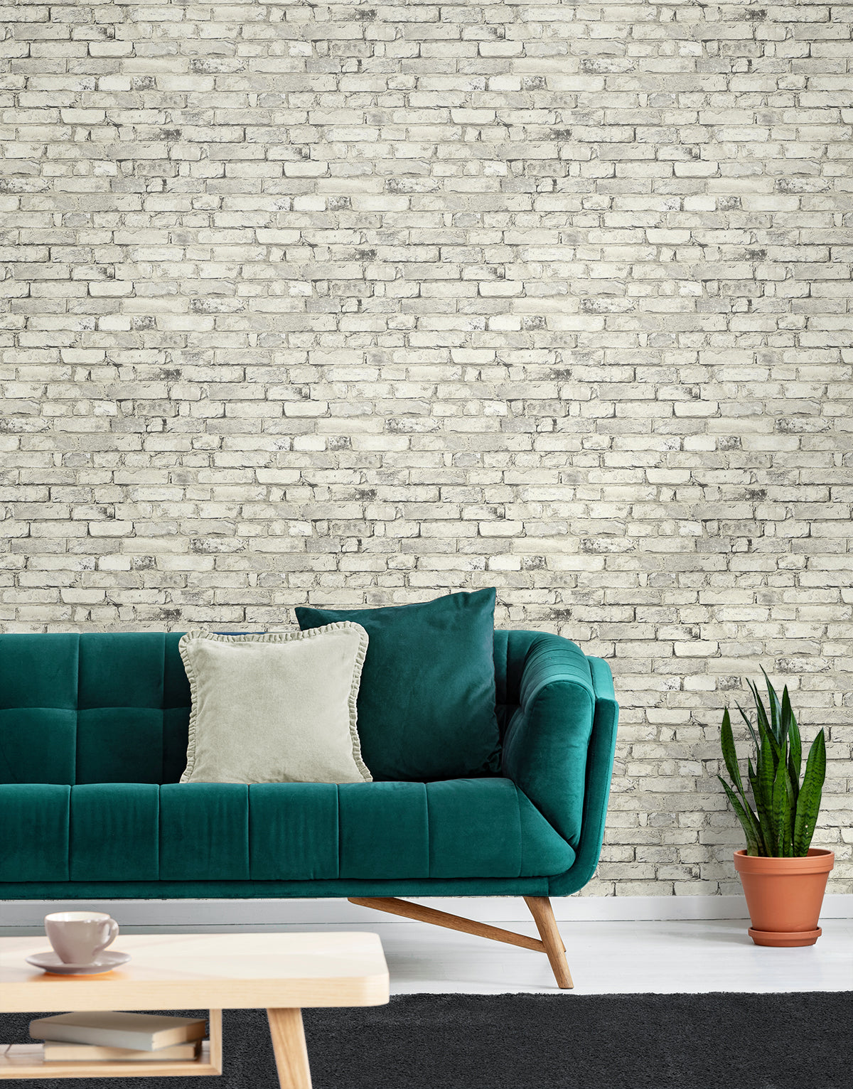 Seabrook Designs Tailor Faux Brick Prepasted Antique Plaster Wallpaper Sample PR12205