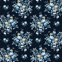Seabrook Designs Floral Bouquet Prepasted Midnight Blue & Toffee Wallpaper PR12602