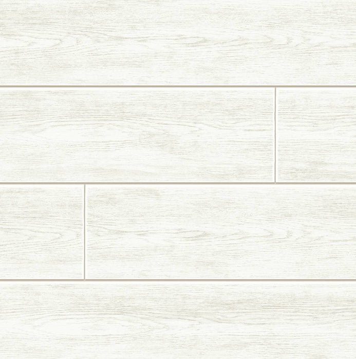 Seabrook Designs Coastal Faux Shiplap Alabaster Wallpaper Sample PR13000
