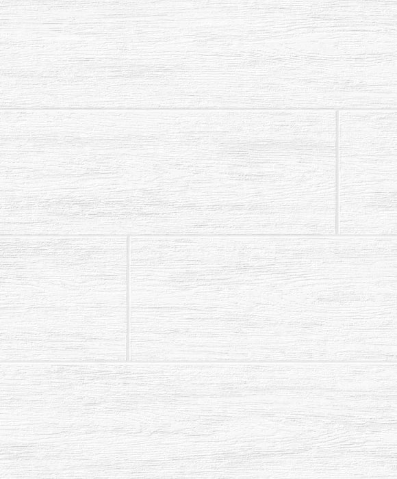 Seabrook Designs Faux Shiplap White Wallpaper PW20000