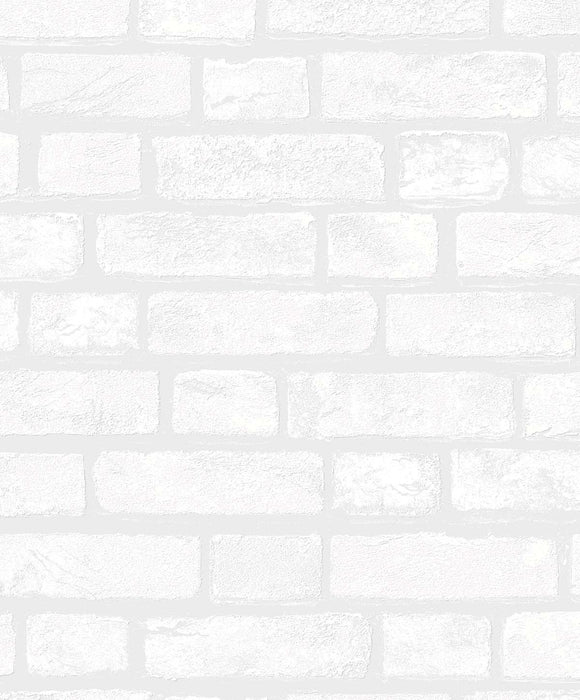 Seabrook Designs Vintage Brick White Wallpaper Sample PW20400