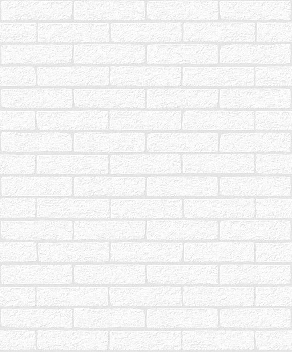 Seabrook Designs Limestone Brick White Wallpaper Sample PW20800