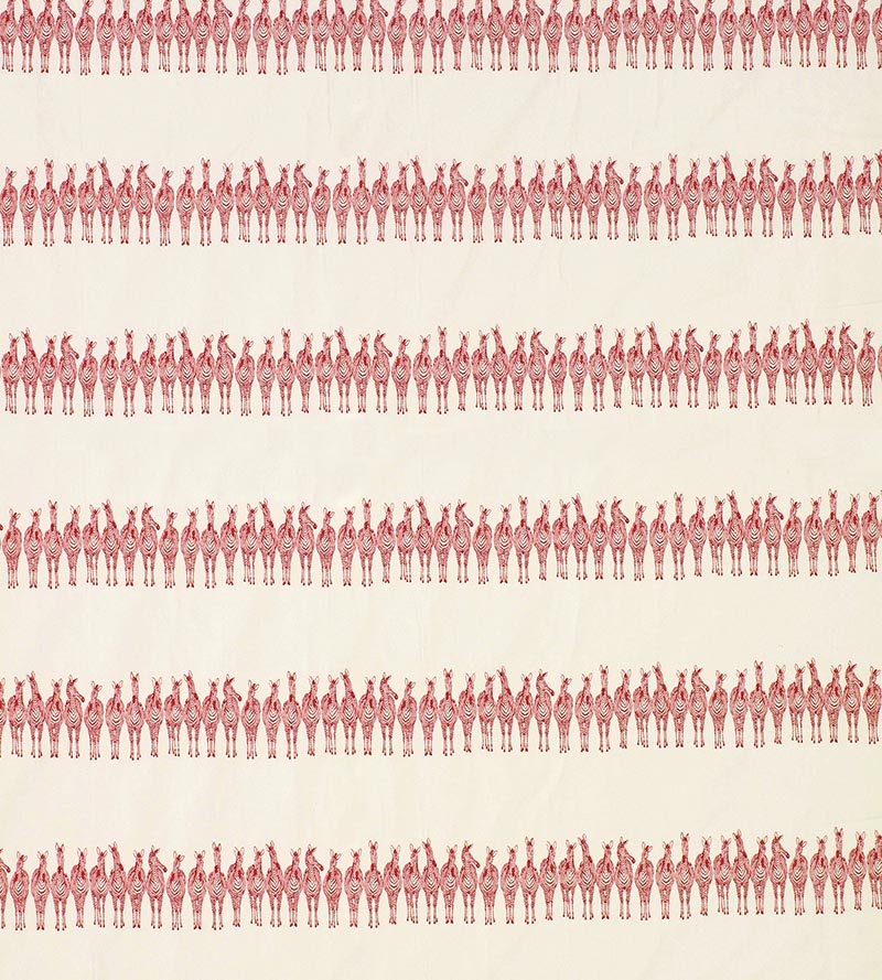 Old World Weavers Zebras On Parade Red Fabric PZ86910002