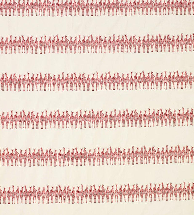 Old World Weavers Zebras On Parade Red Fabric Sample PZ86910002