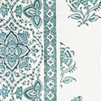 Home Couture Persian Flower With Border Multi Aquas Fabric HC3000C-02