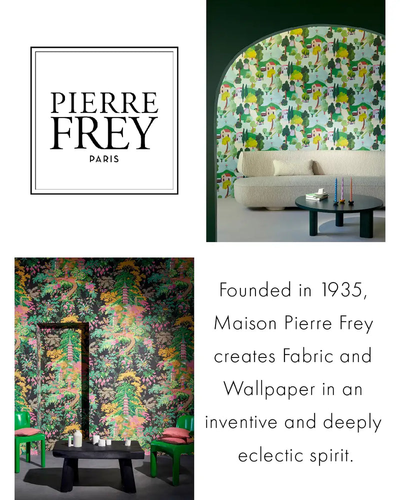 Pierre Frey Maisons et Jardins Japonais bright colorful wallpaper