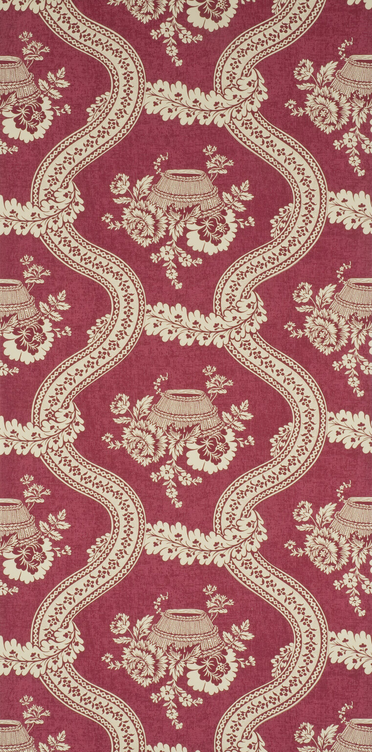 Pierre Frey Les Paniers Fleuris Rose Ancien Wallpaper FP160002