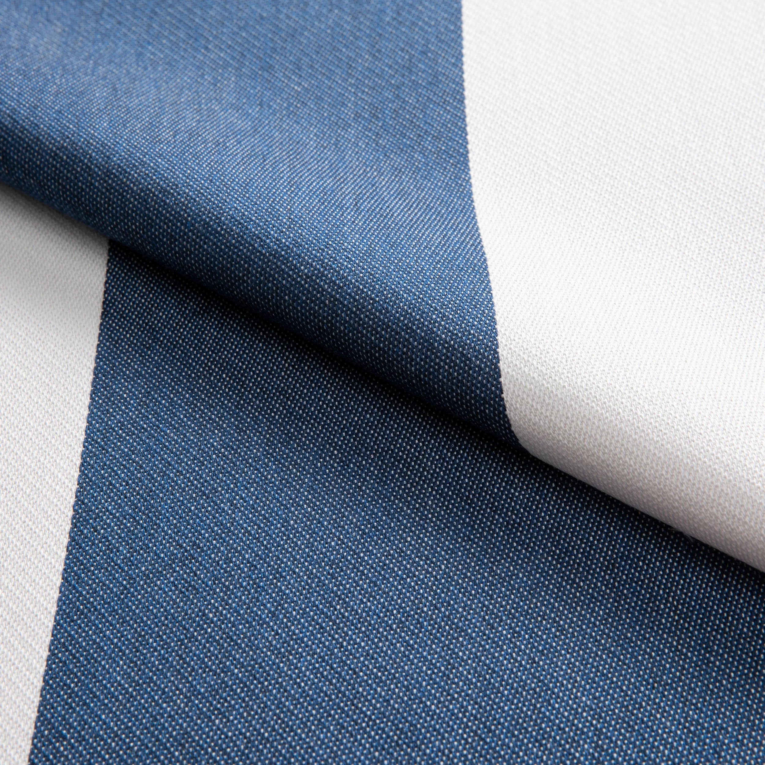 Link Outdoor Plain Stripe Dusk Blue Fabric 550-56