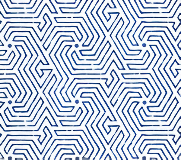 China Seas Maze Navy Wallpaper Sample 2510-15WP
