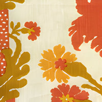 Quadrille Henriot Floral Peach Gold Fabric 302044F-CU