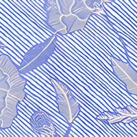China Seas Flores Ii French Blue Cream Fabric 4060CU-02