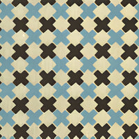 China Seas Double Cross New Blue With Brown Fabric 4120-14