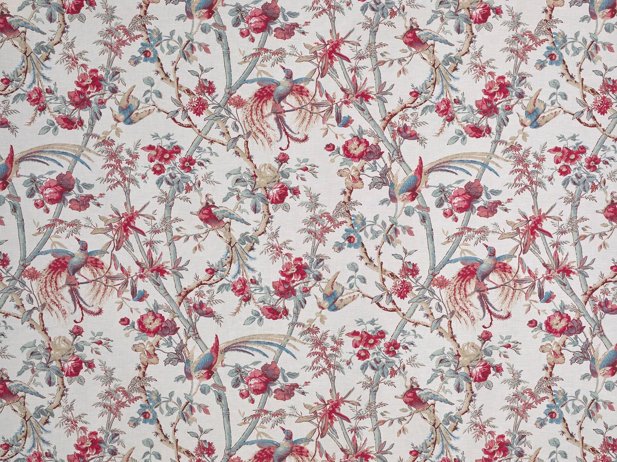 Braquenie Oiseaux De Paradis Terracotta Fabric Sample B7694002