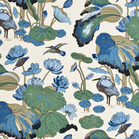 GP & J Baker Nympheus - Linen Aqua/Teal Fabric R1206.8.0