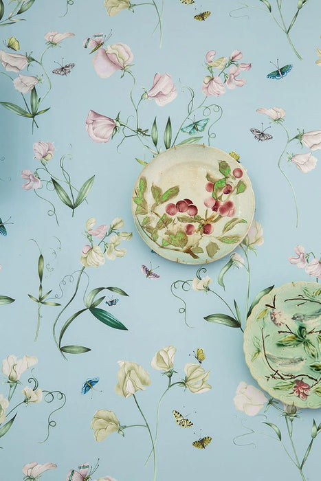 Pierre Frey Les Pois De Senteur Ciel Wallpaper Sample FP087001