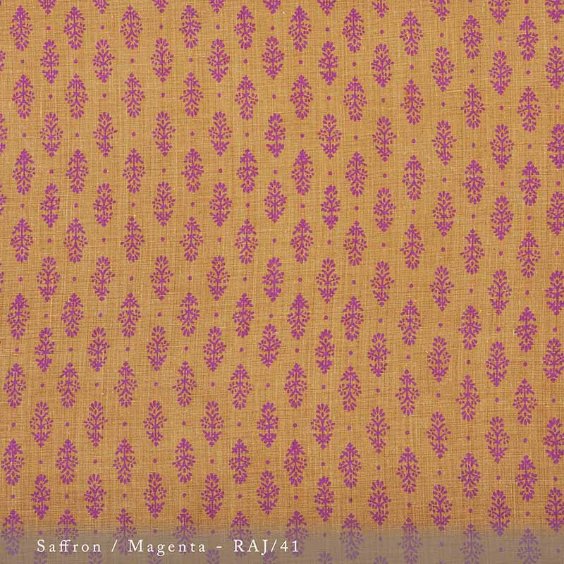 Lisa Fine Rajkot Saffron/Magenta Fabric Sample RAJ-41